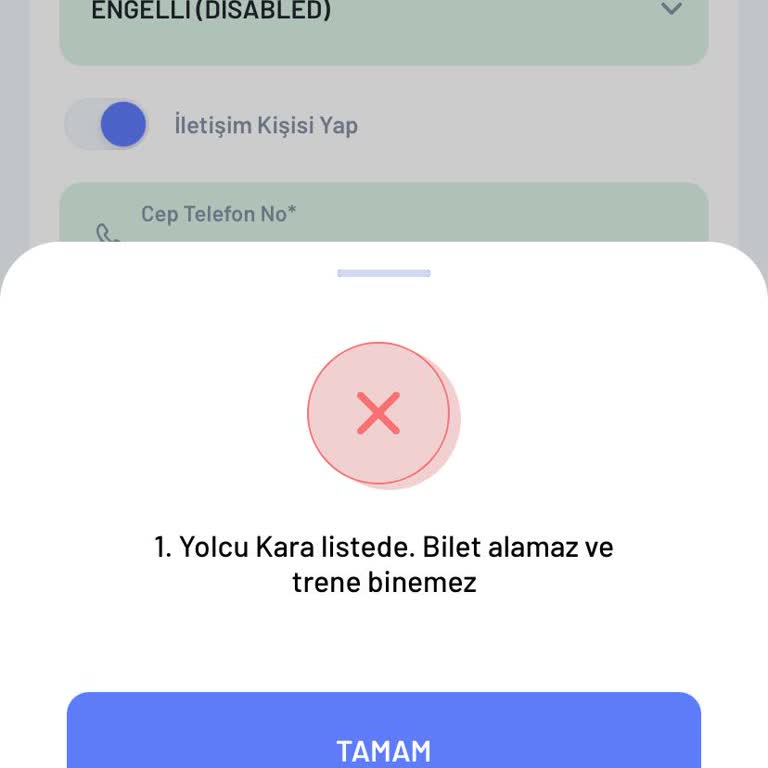 TCDD Engelli Yolcu İçin Aniden Kara Listeye Alınma Sorunu