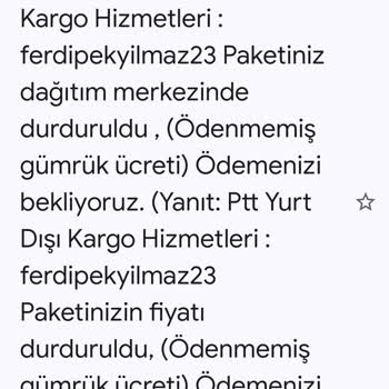Beklenmedik Kargo Mailleri Ve Gizemli Ücret Talepleri