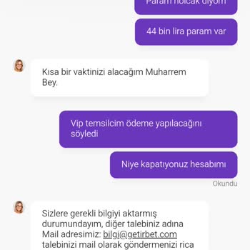 Getirbet Hesabımda Beklenmedik Engelleme Ve Para Çekim Sorunu