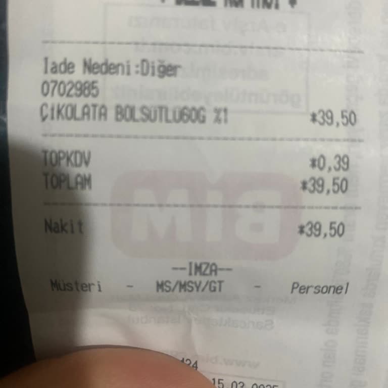 Çikolata İadesinde Saygısız Hizmet