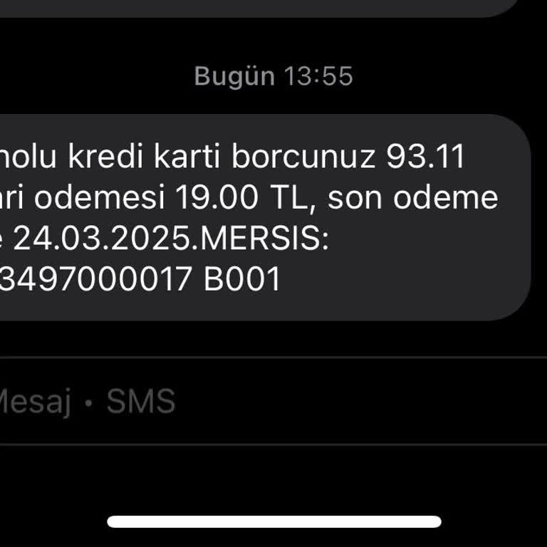 Kapatılan Kredi Kartı İçin Beklenmedik Borç Mesajı