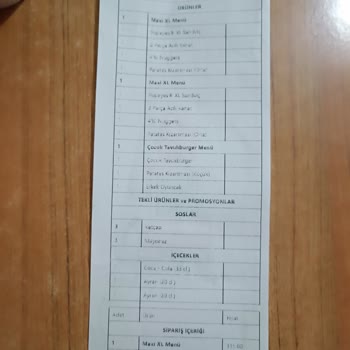 Eksik Ve Yetersiz Menü İçeriği