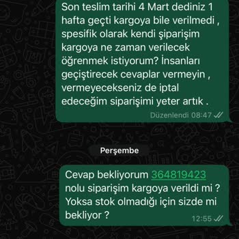 Siparişim 2 Aydır Ulaşmadı