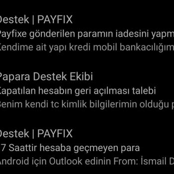 Payfix Hesabına Geçmeyen Para Ve İletişim Sorunu