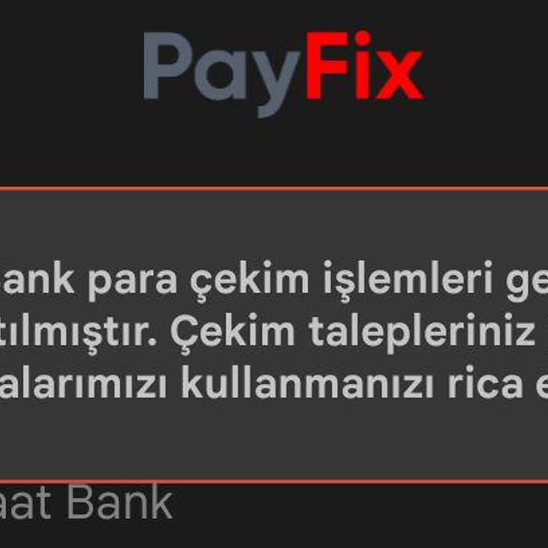Para Çekme Sorunu: Payfix'te Hesapta Blokaj