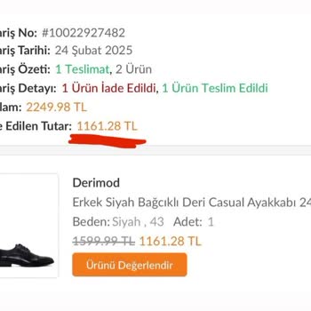 Trendyol Ve Derimod'dan Yanlış Ürün Ve Eksik İade Sorunu