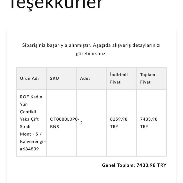 Rof Giyim Ne Ürünüm Geldi, Ne De Param İade Edildi!
