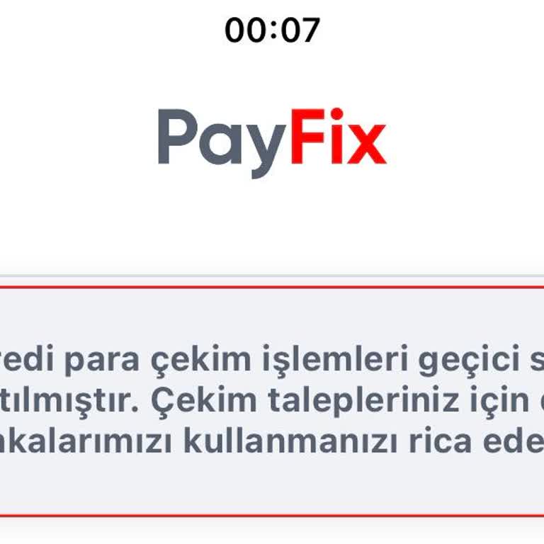 Payfix Üzerinden Para Çekme Sorunu Ve Banka Hatası