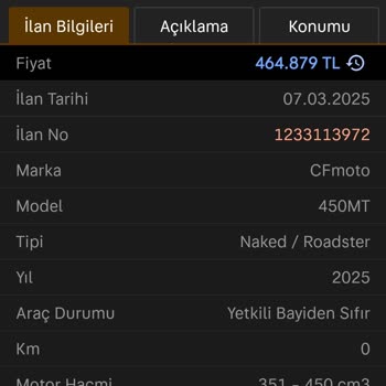 CFMOTO 450MT Fiyat Farkı Sorunu