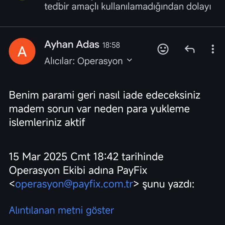Payfix'te Para İadesi Sorunu Ve Müşteri Hizmetleri Eksikliği