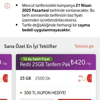 Yüksek Fiyatlı Tarifelerle Vodafone'da Kalmak Zor