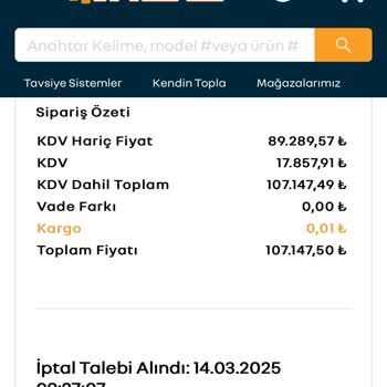 İptal Edilemeyen Sipariş Ve Uzayan Bekleyiş