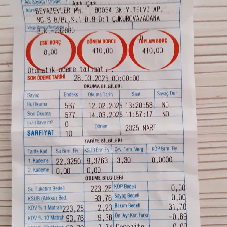 Adana ASKİ Su Faturalarında Yüksek Tutar Şikayeti