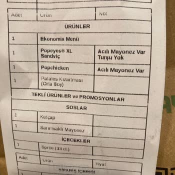 Popeyes Siparişlerinde Israrla Turşu Sorunu