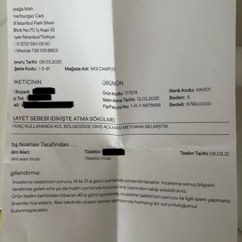 Sneaks Up'dan Aldığım Mont Kalitesiz Çıktı, Müşteri Memnuniyeti Sıfır