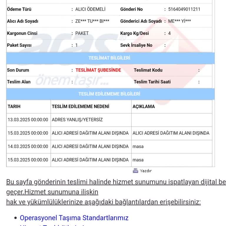Kargo Teslimatında Adres Sorunu