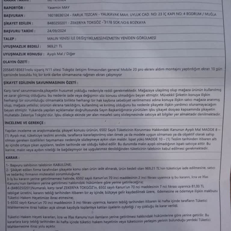 N11 İade Yapmıyor: Tüketici Hakem Heyeti Kararı Sonuçsuz