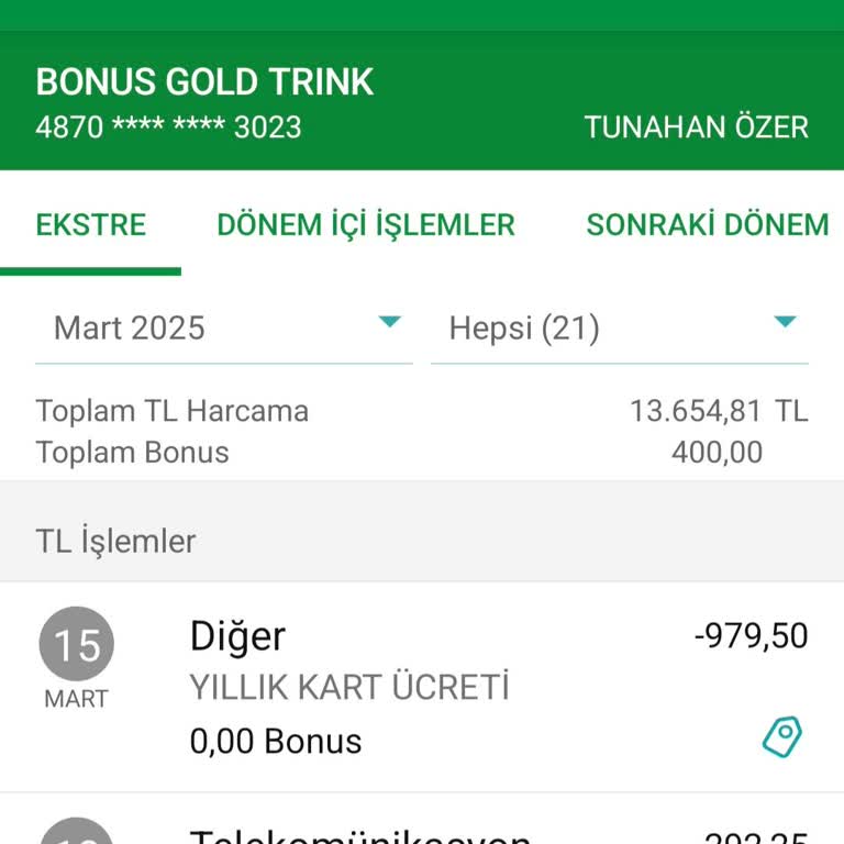 Yıllık Kart Ücreti İadesi Talebi
