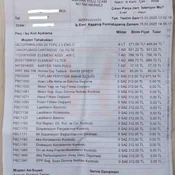 Honda Servisinde Yaşanan Bakım Sonrası Arıza Ve Haksız Ücret Talebi