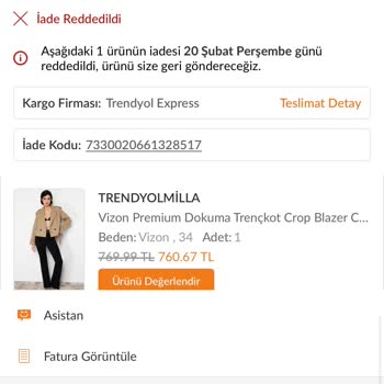 Trendyol Milla Trençkot İadesinde Yaşanan Sorunlar Ve Çözüm Eksikliği