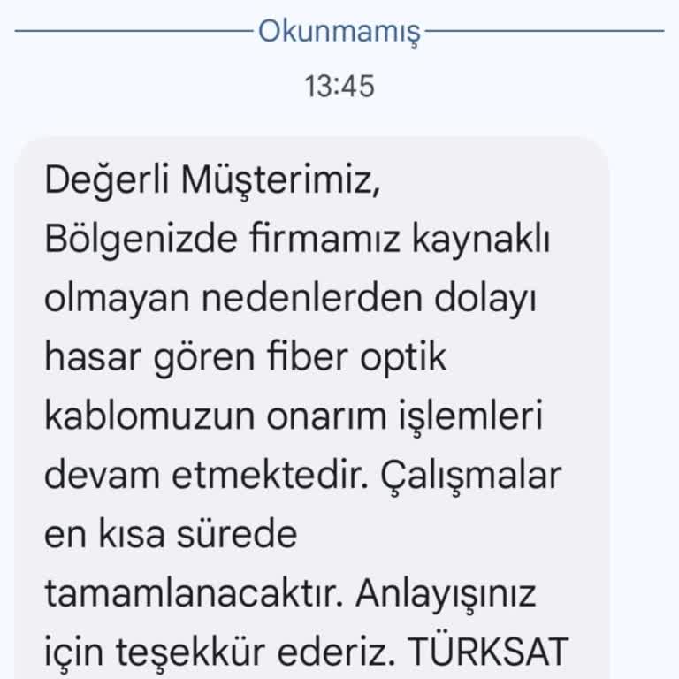 TÜRKSAT Kablo TV Ve İnternet Hizmet Kesintisi Sorunu
