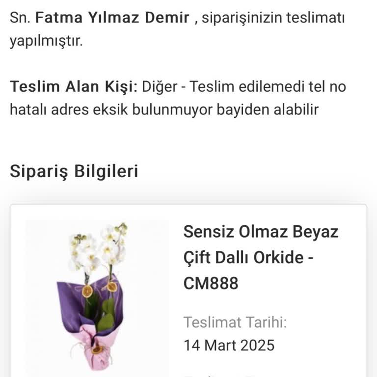 Özel Günümde Hayal Kırıklığı: Teslim Edilmeyen Orkide