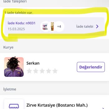 Getir Çarşı'da Yanlış Ürün Ve Bitmeyen İade Bekleyişi