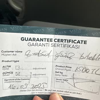 Sayan Onyx Mağazasından Sahte Zultanıt Bileklik Ve Sertifika Sorunu