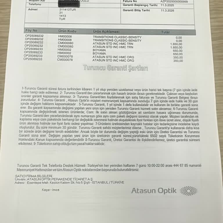 Odak Uyumsuzluğu Nedeniyle İade Sorunu