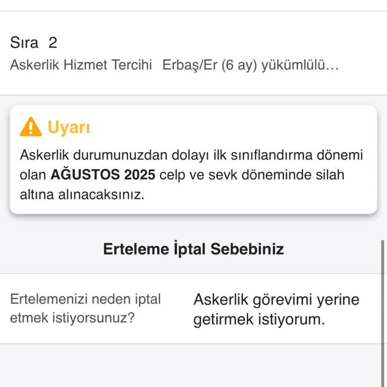 Askerlik Celp Tarihinde Yanlışlık