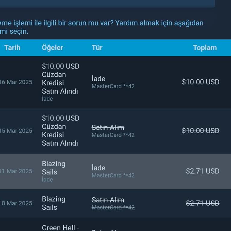 Steam Cüzdan İadesinde Yaşanan Sorunlar