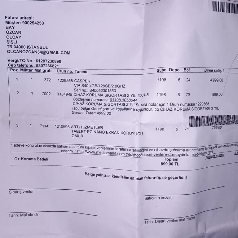 Kasko Hizmetinin Yetersizliği Ve Tablet Ekran Sorunu