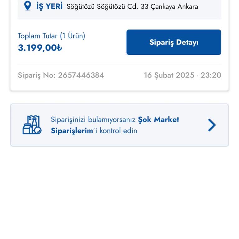 Şok Market'ten Alınan Ürün Teslim Edilmedi, Ücret İadesi Bekleniyor