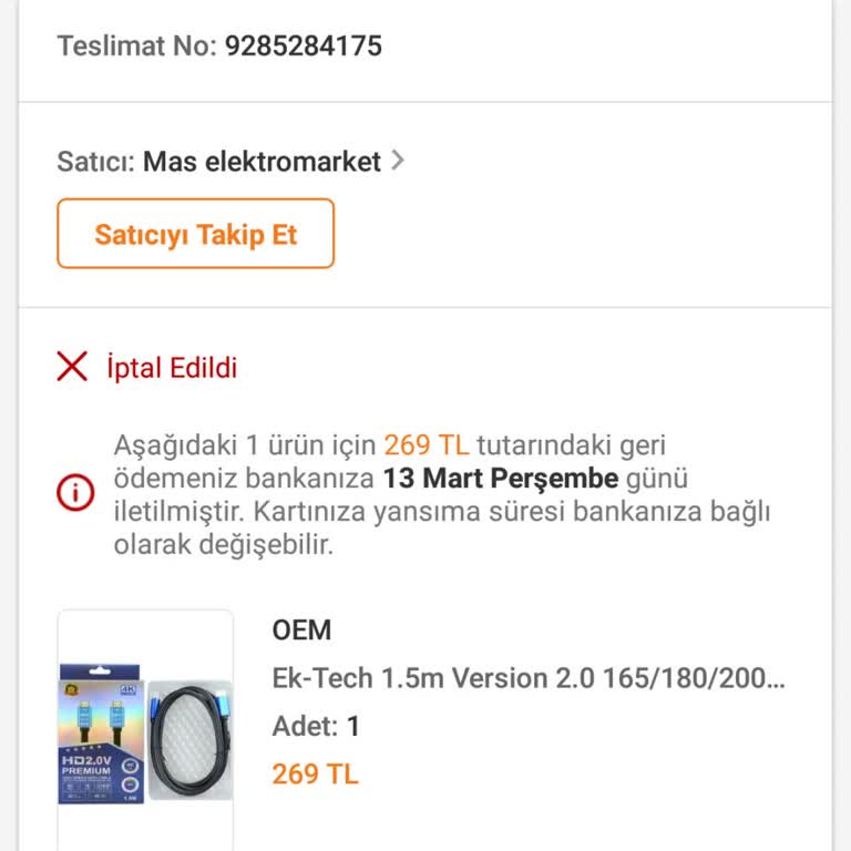 İade Edilen Ürünün Ücreti Hala Hesaba Yatmadı