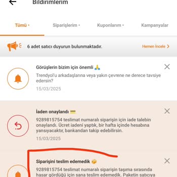 İptal Edilen Sipariş Ve Kaybolan İndirim Kuponları