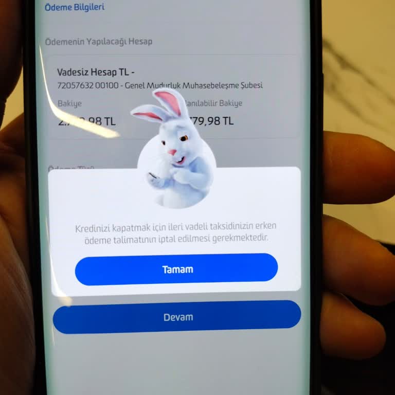 Kredi Kapatma İşleminde Erken Ödeme Talimatı Engeli