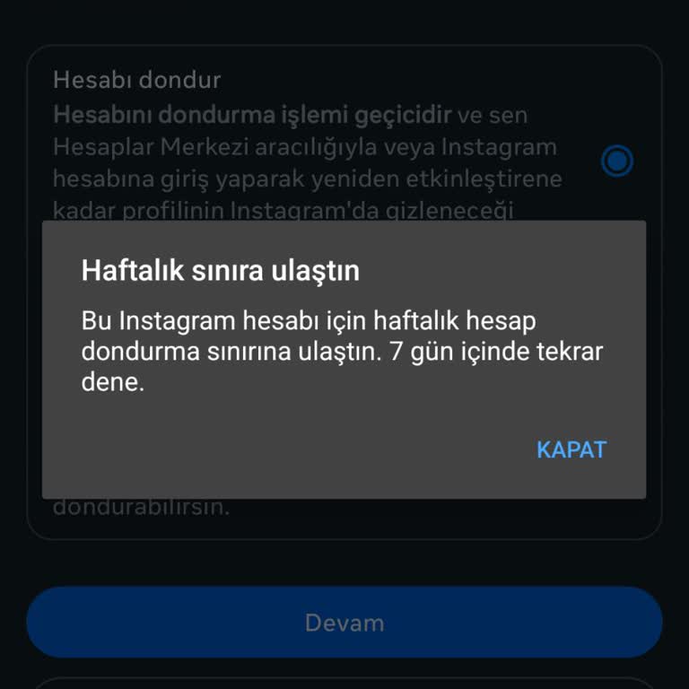 Instagram Hesabımı Donduramıyorum: Acil Çözüm Bekliyorum