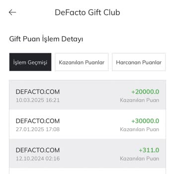 DeFacto Gift Puanlarımı Kullandırmadı
