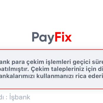 Payfix Hesabımdan Paramı Çekemiyorum
