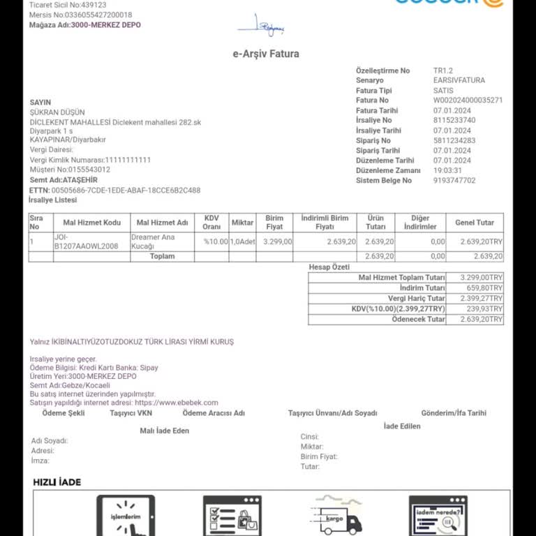 Ebebek İade Sürecinde 1.5 Yıllık Bekleyiş