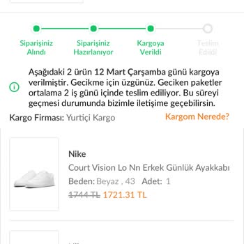Kayıp Ayakkabı Siparişi Ve İptal Edilen Kargo
