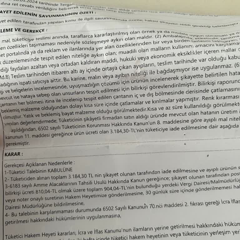 Tergan'dan Ürün Kalitesizliği Ve İade Sorunu