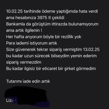 Ödeme Hatası: 3975 TL Çekildi, İade Bekleniyor