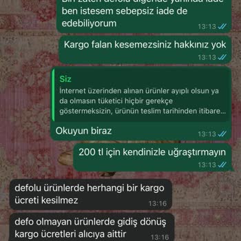 Defolu Ürün Ve Keyfi Kargo Ücreti