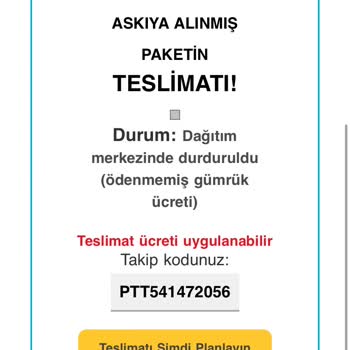 Bilinmeyen Kargo Ücreti Talebi Ve Kimlik Bilgisi Kullanımı!