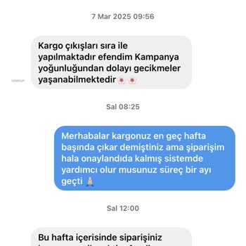 Siparişlerim Eksik Ve Geç Teslim Edildi