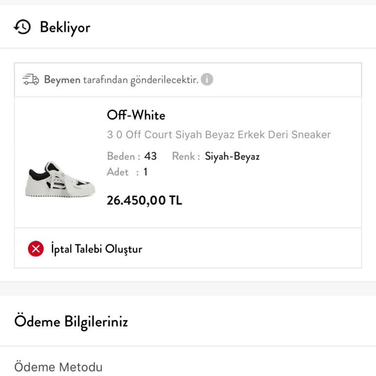 Beymen Online'dan Sipariş Verilen Ayakkabı Hala Gönderilmedi