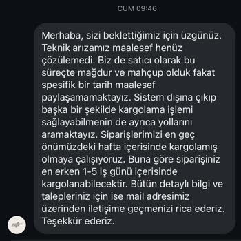 19 Gün Geçmesine Rağmen Siparişim Hala Kargoya Verilmedi