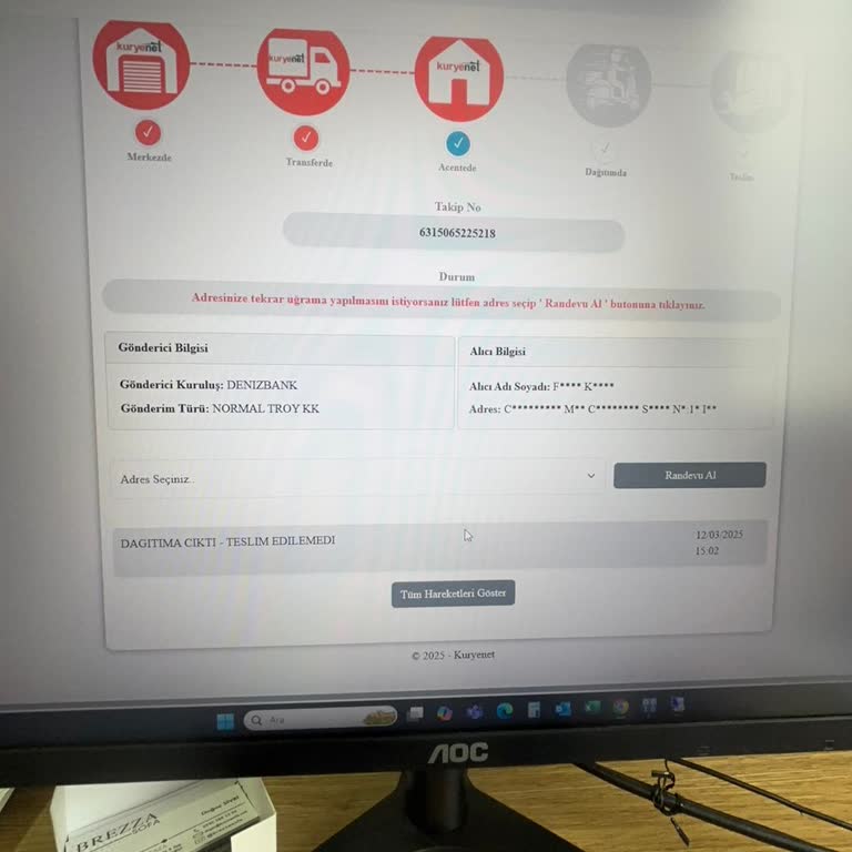 Kuryenet İle İletişim Sorunu Ve Teslimat Problemi
