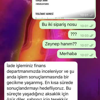 İade Sürecinde Gecikme Ve Bilgilendirme Eksikliği